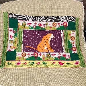 Linus project Animal tiger birds quilt back herbs & their names boho